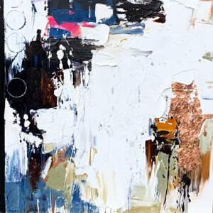 Starting From Scratch, mixed media abstract painting by Kimberly Kiel | Effusion Art Gallery, Invermere BC
