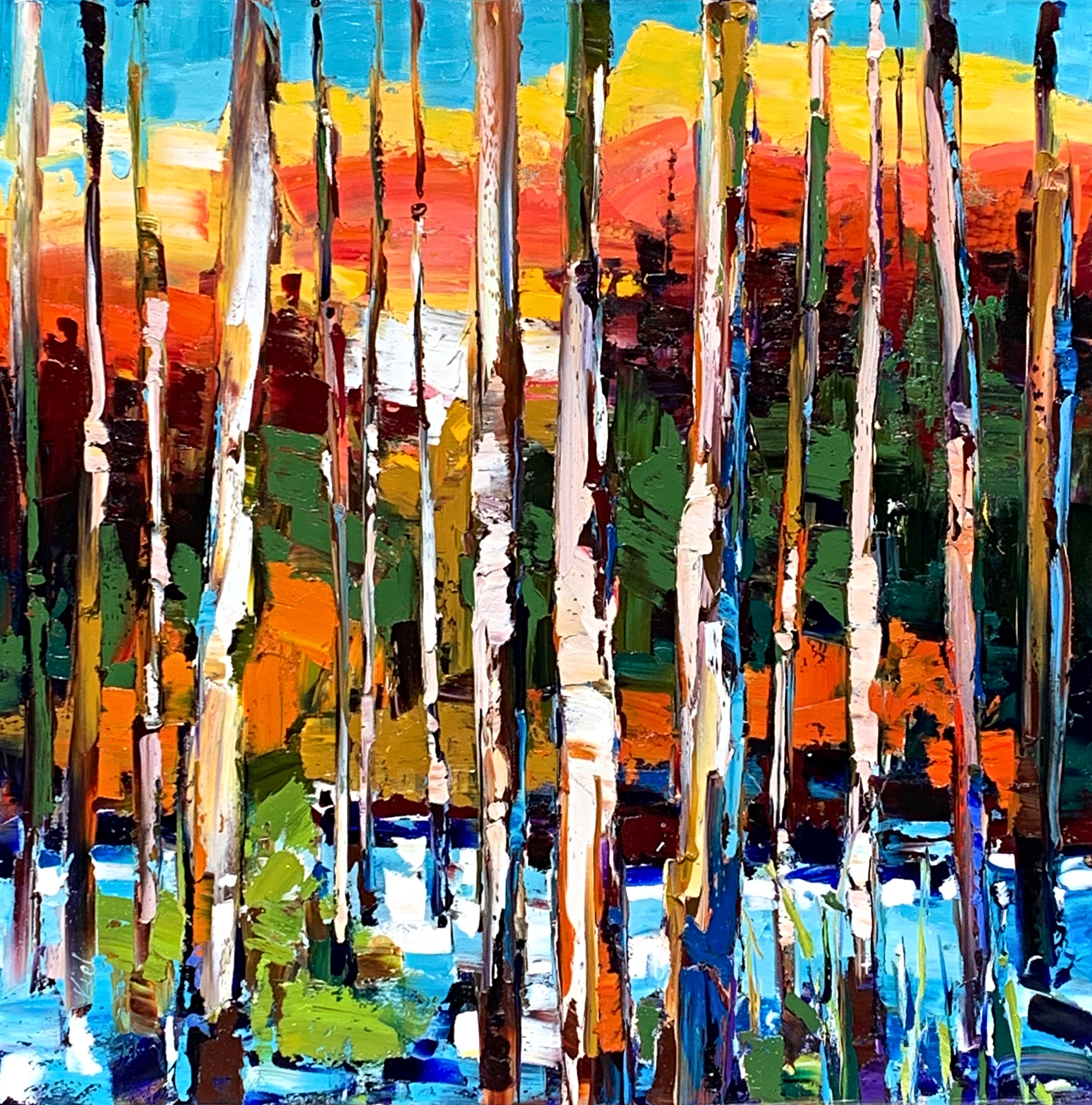 Time Stood Still, oil sunset landscape painting by Kimberly Kiel | Effusion Art Gallery, Invermere BC