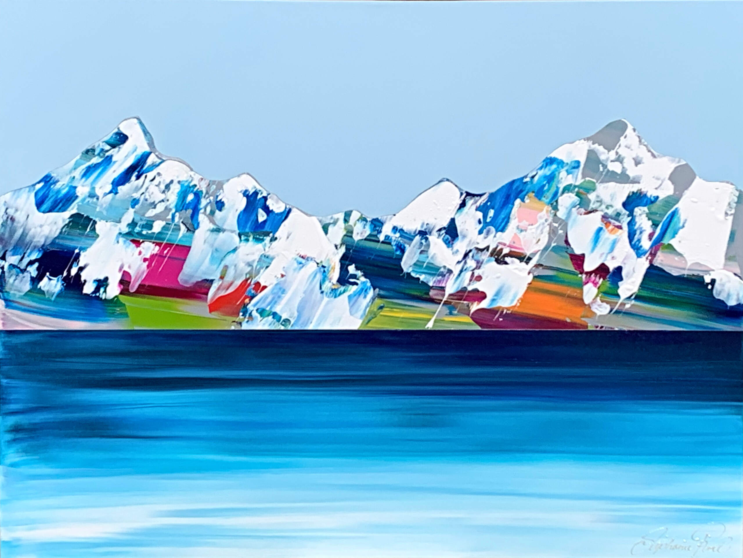 Rocheuses 323, acrylic mountain painting by Stephanie Rivet | Effusion Art Gallery, Invermere BC