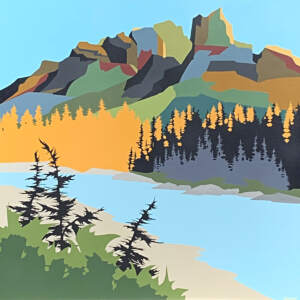Mountain Empire, original acrylic landscape painting of Castle Mountain by Michelle Barkway | Effusion Art Gallery, Invermere BC
