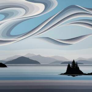 Coastal Elegance II, west coast landscape painting by Monica Morrill | Effusion Art Gallery, Invermere BC
