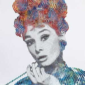 Vibrant 3-D painting of Audrey Hepburn by Virginie Schroeder