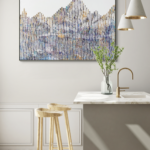 The Rocky Mountain of My Heart, 3-D mixed media painting of the Banff + Canmore mountains by Virginie Schroeder | Effusion Art Gallery, Invermere BC
