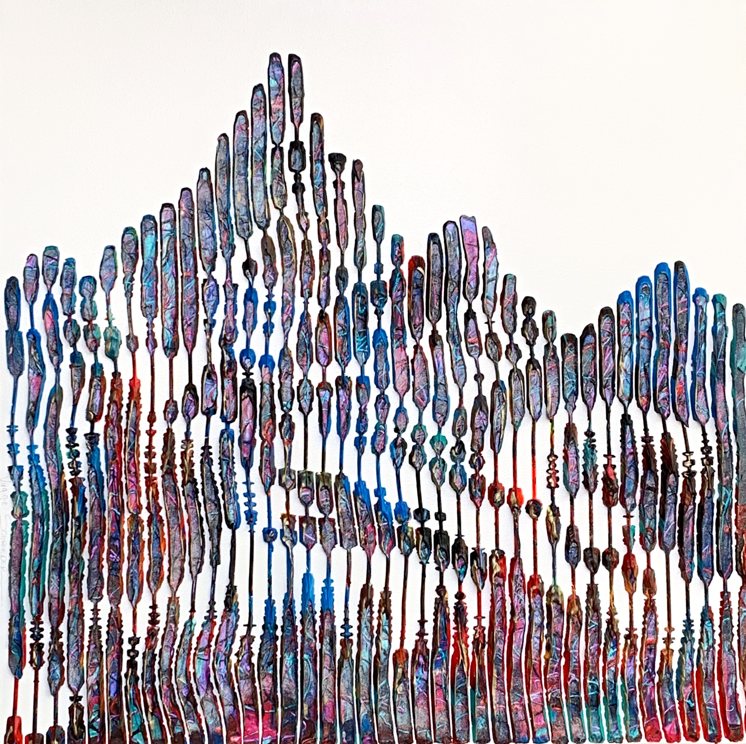 The Rocky Mountain of My Love, 3-D mixed media mountain landscape painting by Virginie Schroeder | Effusion Art Gallery, Invermere BC