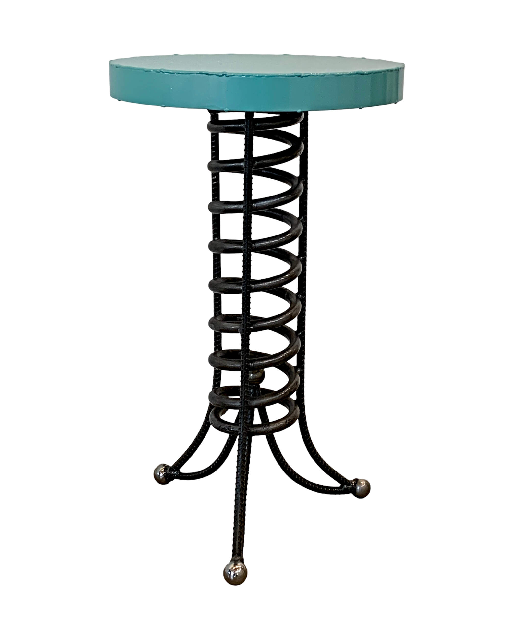 Alpine Side Table 2, reclaimed metal nesting side table by Wendy Stone | Effusion Art Gallery, Invermere BC