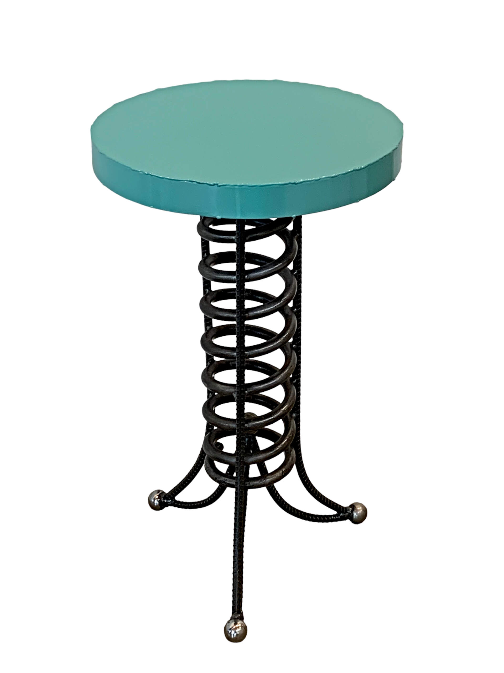 Alpine Side Table 2, reclaimed metal nesting side table by Wendy Stone | Effusion Art Gallery, Invermere BC