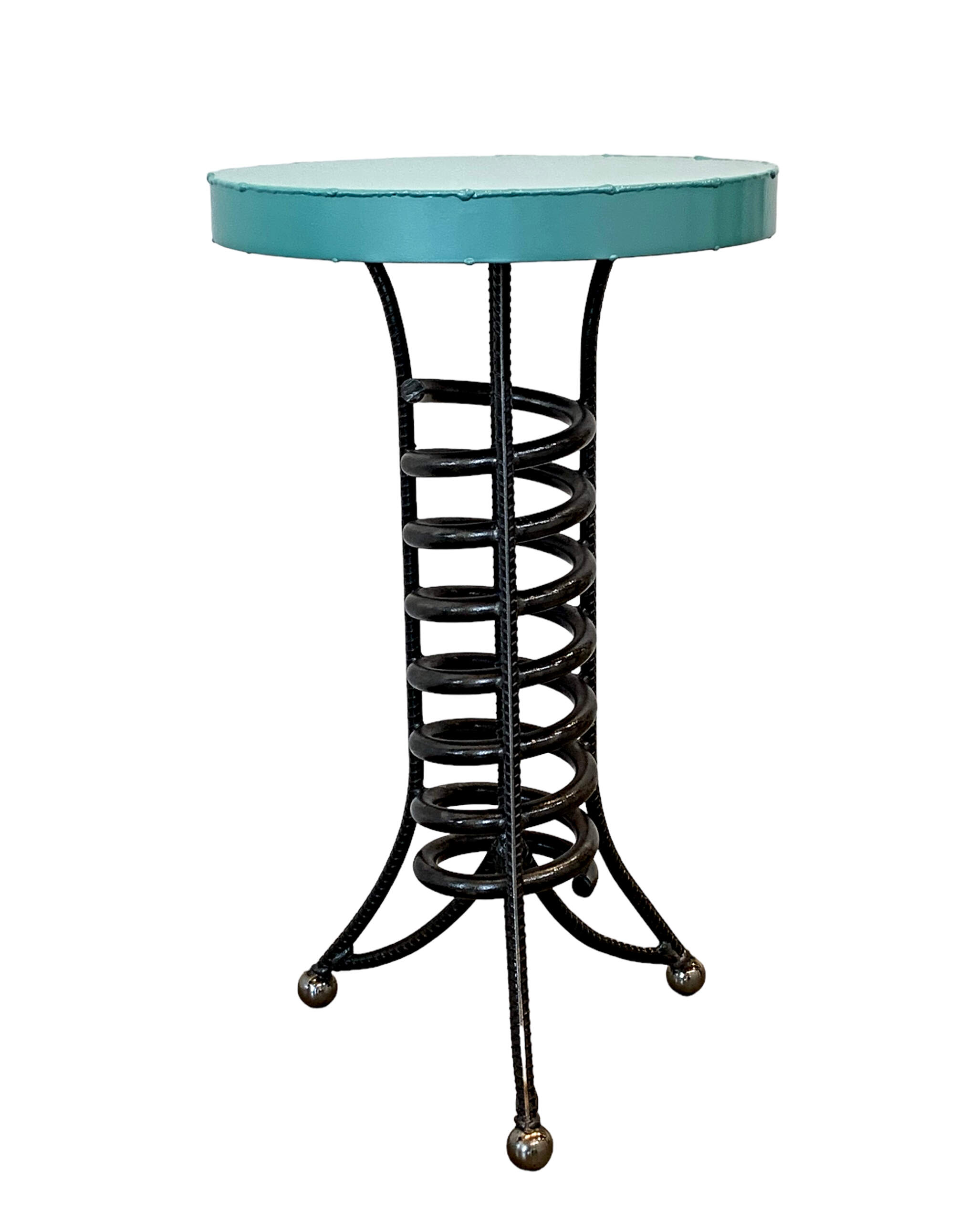 Alpine Side Table 3, reclaimed metal nesting side table by Wendy Stone | Effusion Art Gallery, Invermere BC