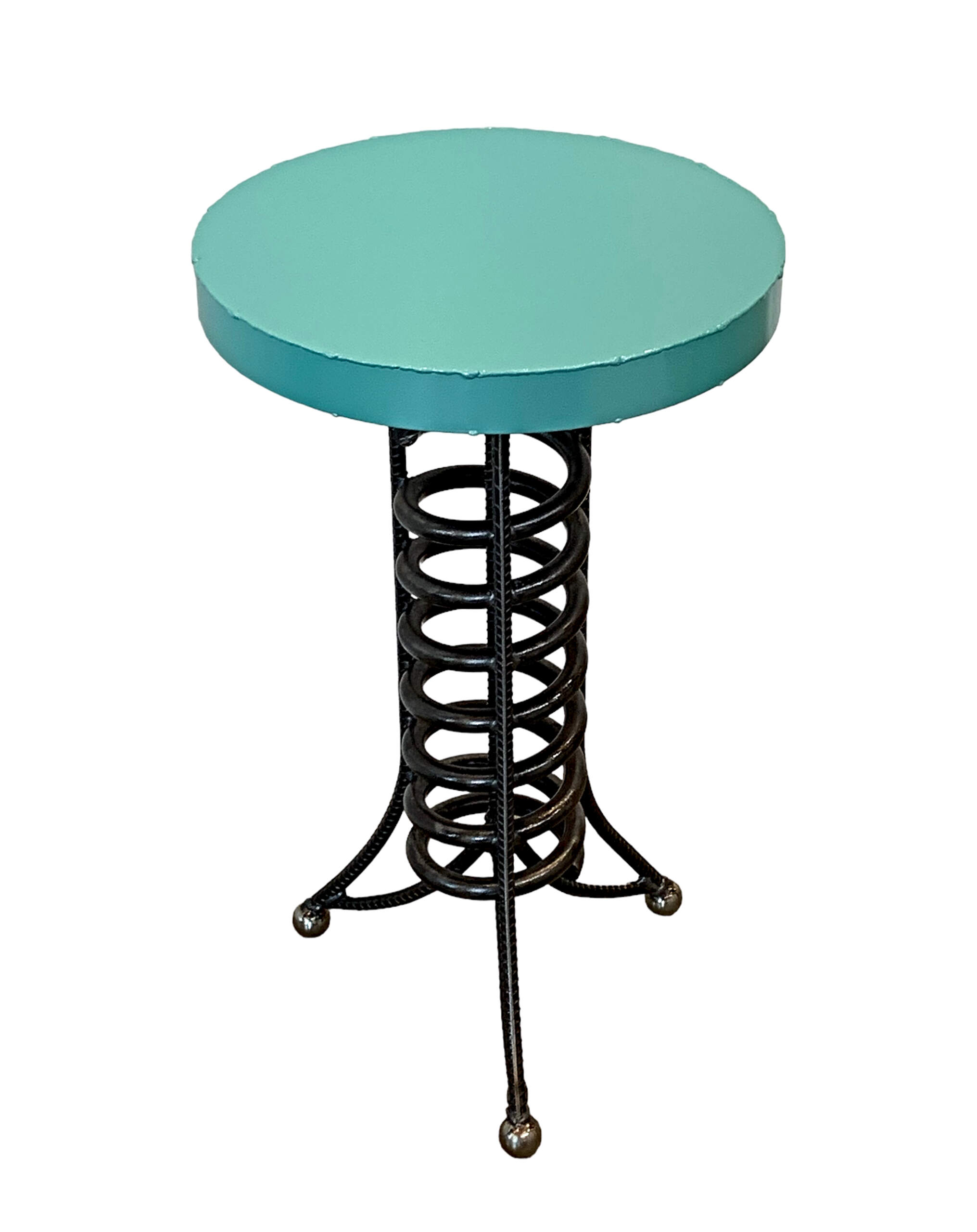 Alpine Side Table 3, reclaimed metal nesting side table by Wendy Stone | Effusion Art Gallery, Invermere BC