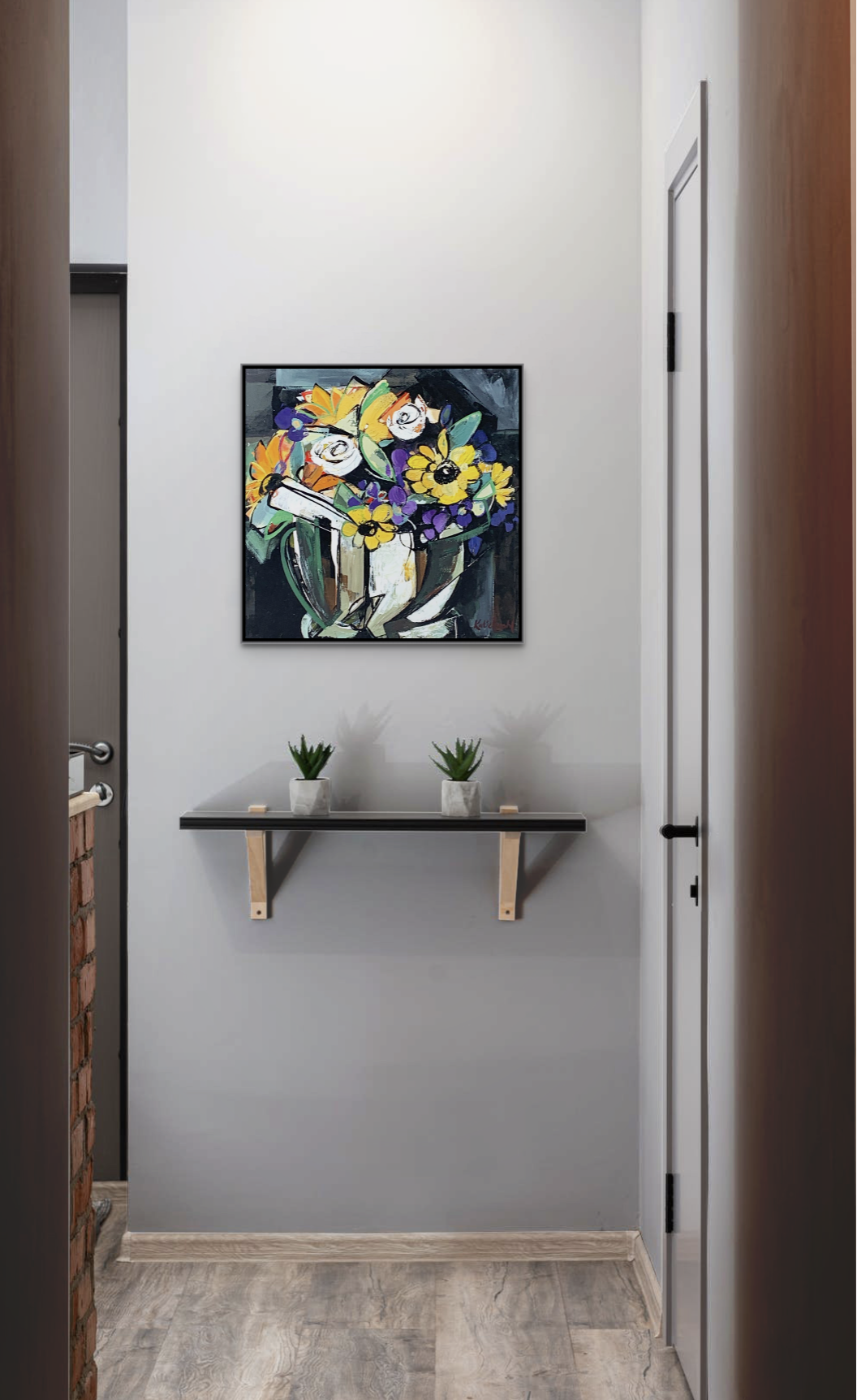 Just Because, original floral painting by Katie Lois at Effusion Art Gallery in Invermere, BC.