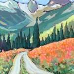 Imagine Summer in the Bugaboos, acrylic landscape painting by Eleanor Lowden | Effusion Art Gallery, Invermere BC