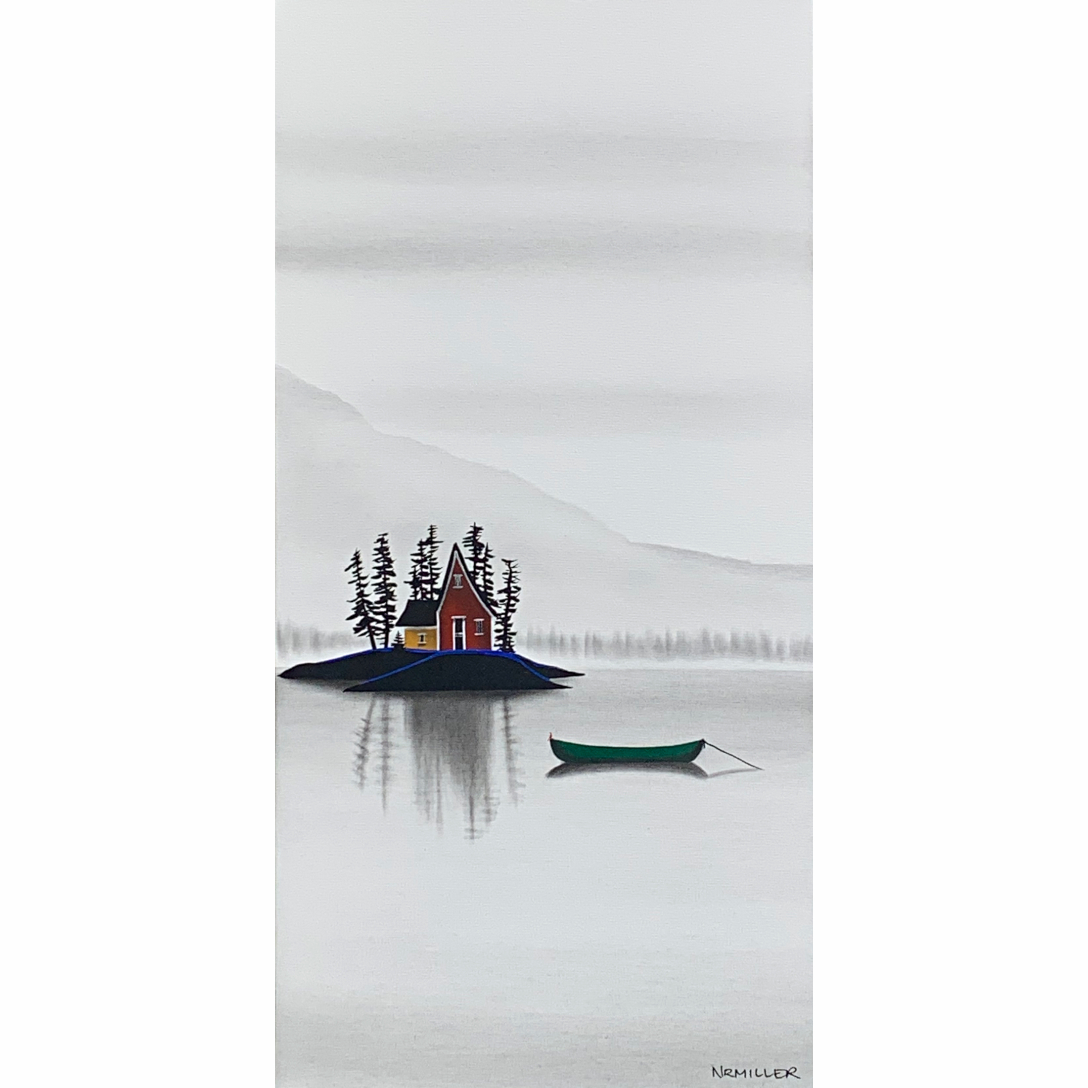 Of Mountain Mist, mixed media landscape painting by Natasha Miller | Effusion Art Gallery, Invermere BC