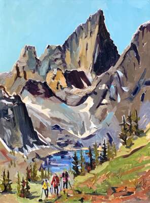 Bugaboo Cobalt Lake, original oil landscape painting by Robert Roy | Effusion Art Gallery, Invermere BC