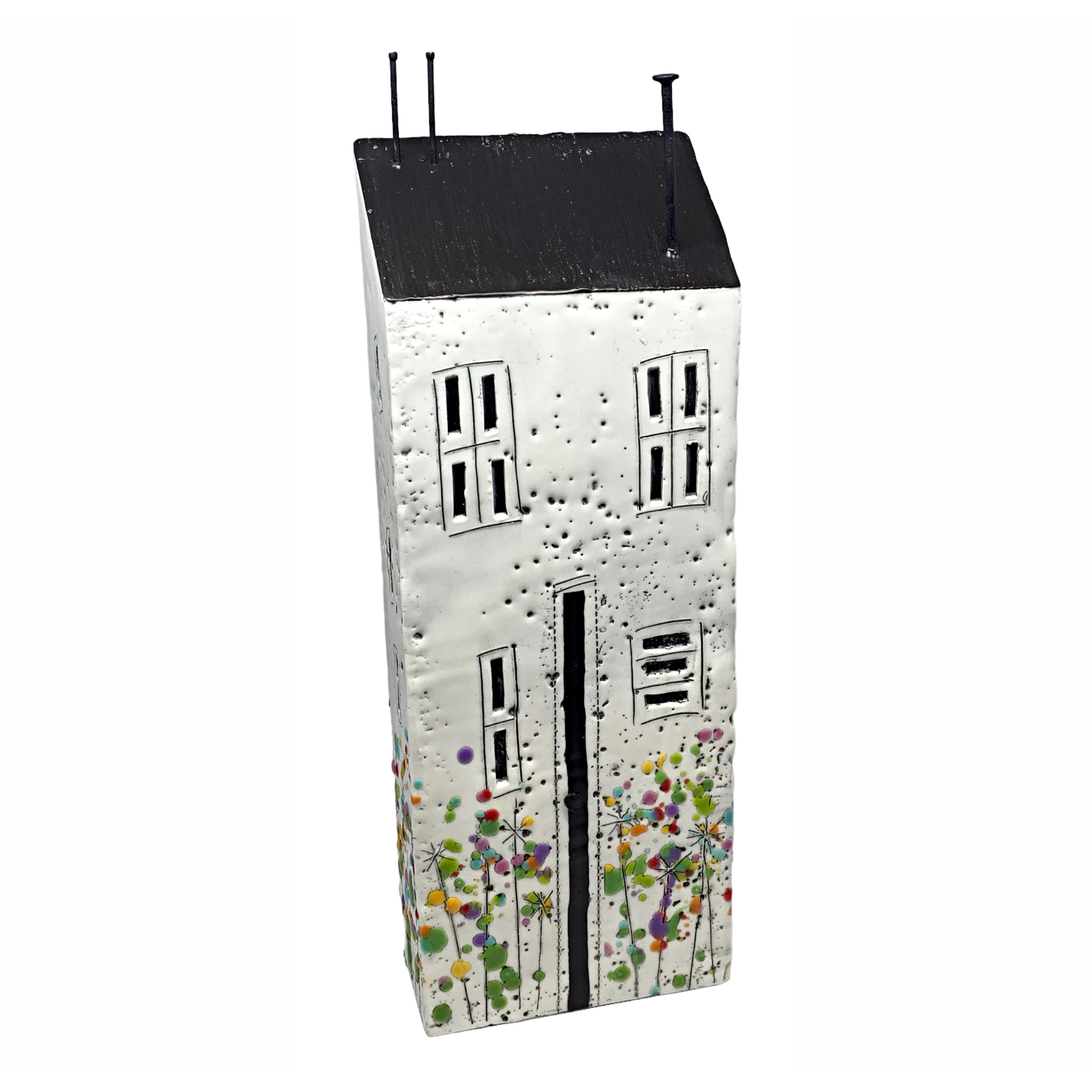 200 Norfolk Street, 3-D encaustic house painting by Brenda Walker | Effusion Art Gallery, Invermere BC