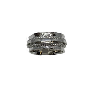 Handmade silver spinner / fidgit ring by A&R Jewellery | Effusion Art Gallery, Invermere BC