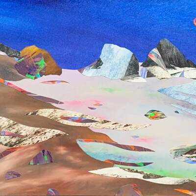 Melting Veil, mixed media landscape painting of the Bugaboos Silver Basin by Joel Masewich | Effusion Art Gallery, Invermere BC