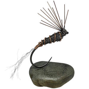 Toby Creek, mixed media fly fishing lure sculpture by Paul Reimer | Effusion Art Gallery, Invermere BC