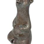 Zen Happens, mixed media yoga bear sculpture by Karin Taylor | Effusion Art Gallery, Invermere BC