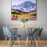 Alpine Chartreuse, original acrylic landscape painting of Floe Lake in KNP by Kayla Eykelboom | Effusion Art Gallery in Invermere, BC