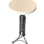 Alpine Side Table 5, reclaimed steel with a cream top by Wendy Stone | Effusion Art Gallery, Invermere BC