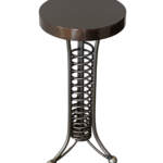Alpine Side Table 6, reclaimed steel with a bronze pearl top by Wendy Stone | Effusion Art Gallery, Invermere BC
