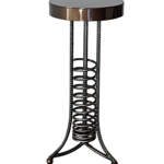 Alpine Side Table 7, reclaimed steel with a bronze pearl top by Wendy Stone | Effusion Art Gallery, Invermere BC