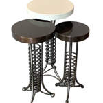 Set of 3 Mini Alpine Side Tables, reclaimed steel by Wendy Stone | Effusion Art Gallery, Invermere BC
