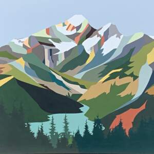 Michelle Barkway landscape painting of Mount Nelson in Invermere, BC in the late spring.