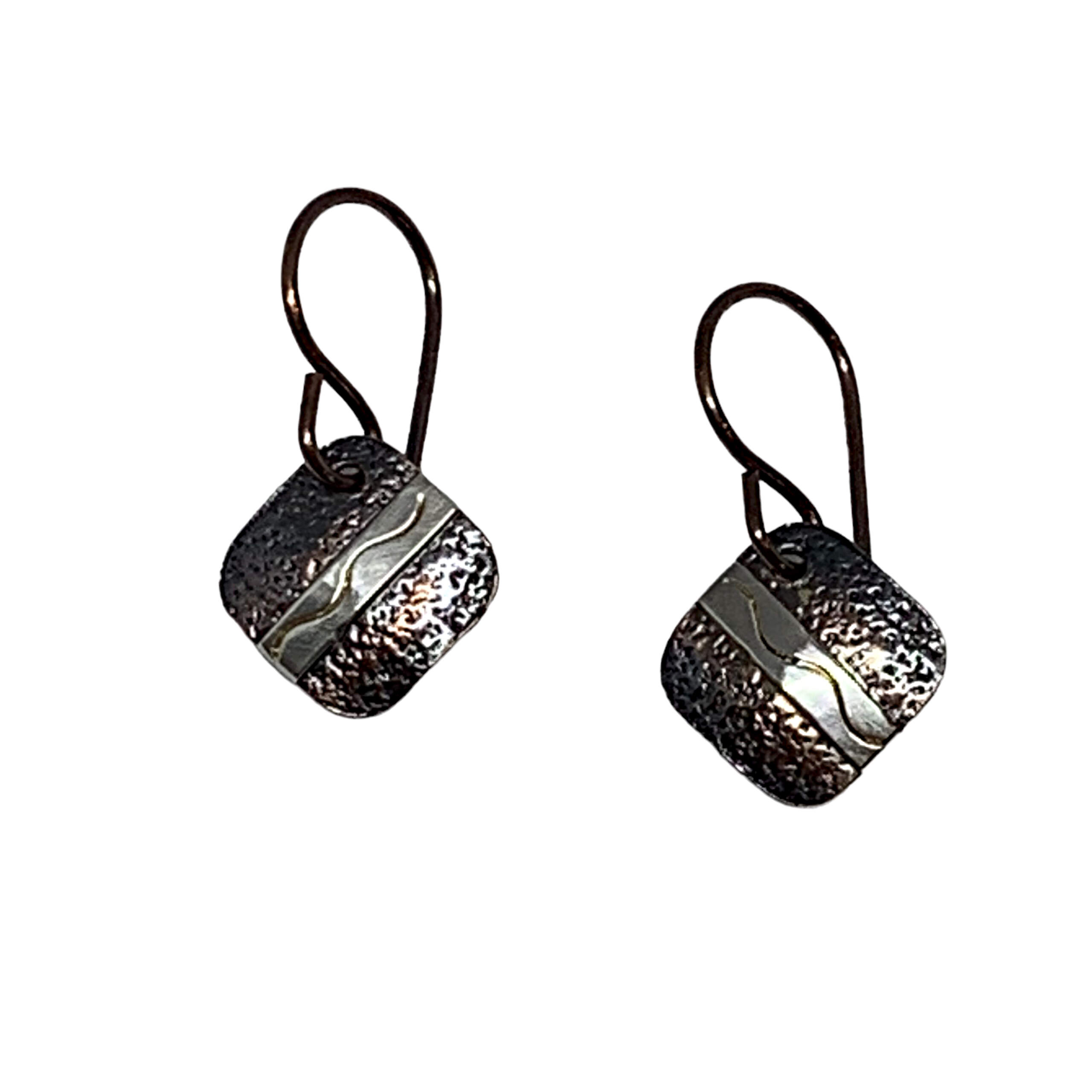 Handmade silver earrings by A&R Jewellery at Effusion Art Gallery in Invermere, BC.
