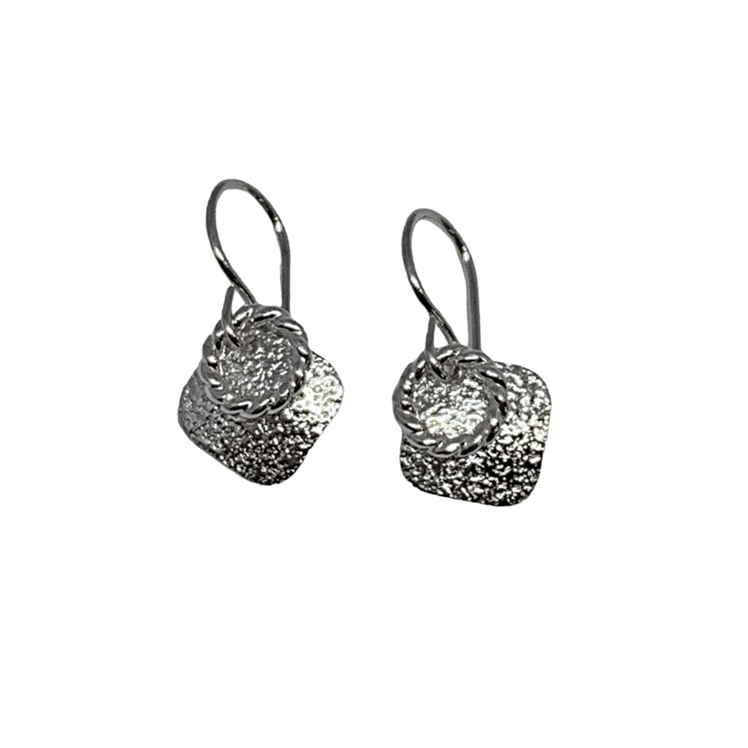 Handmade silver earrings by A&R Jewellery at Effusion Art Gallery in Invermere, BC.