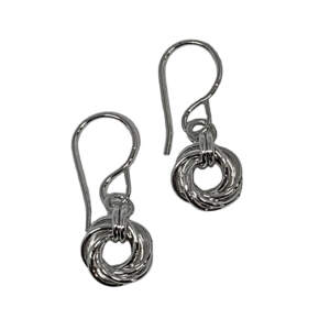 Handmade silver earrings by A&R Jewellery at Effusion Art Gallery in Invermere, BC.