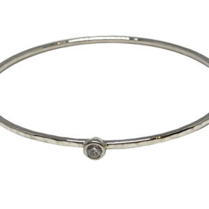 Handmade sterling silver and CZ bangle by Karyn Chopik | Effusion Art Gallery, Invermere, BC