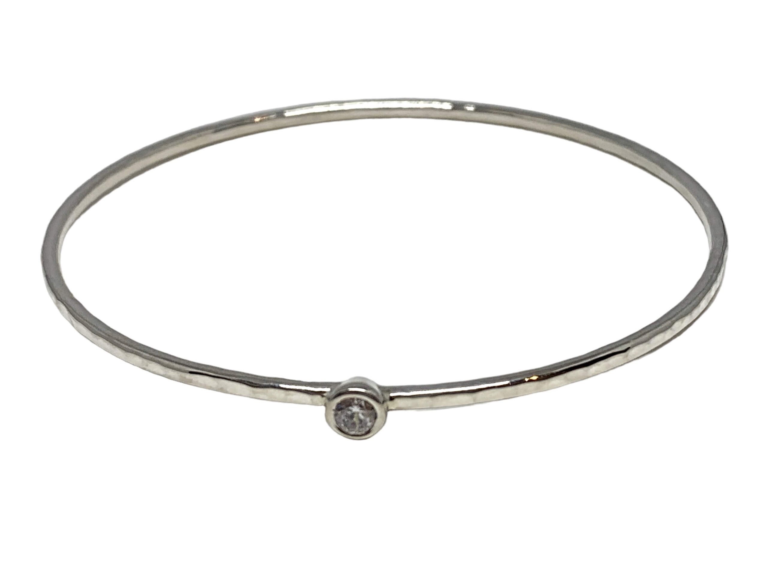 Handmade sterling silver and CZ bangle by Karyn Chopik | Effusion Art Gallery, Invermere, BC
