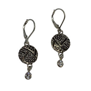 Handmade sterling silver and CZ earrings by Karyn Chopik | Effusion Art Gallery, Invermere, BC