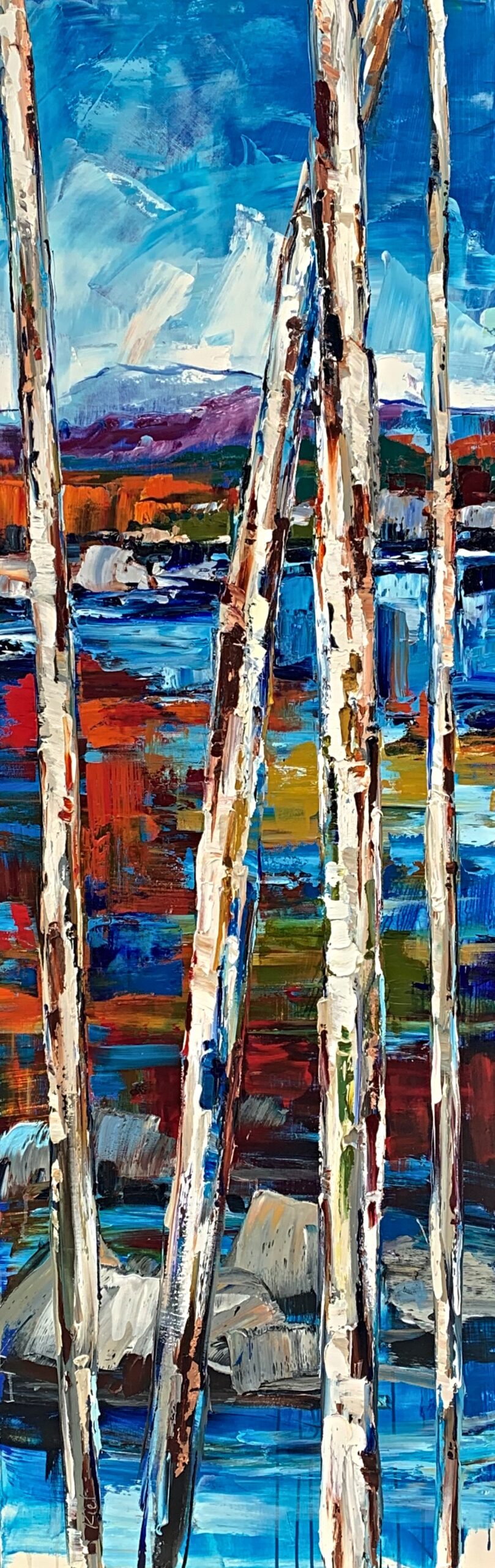 The Notable Exception, original oil wetland landscape painting by Canadian artist Kimberly Kiel at Effusion Art Gallery in Invermere BC.