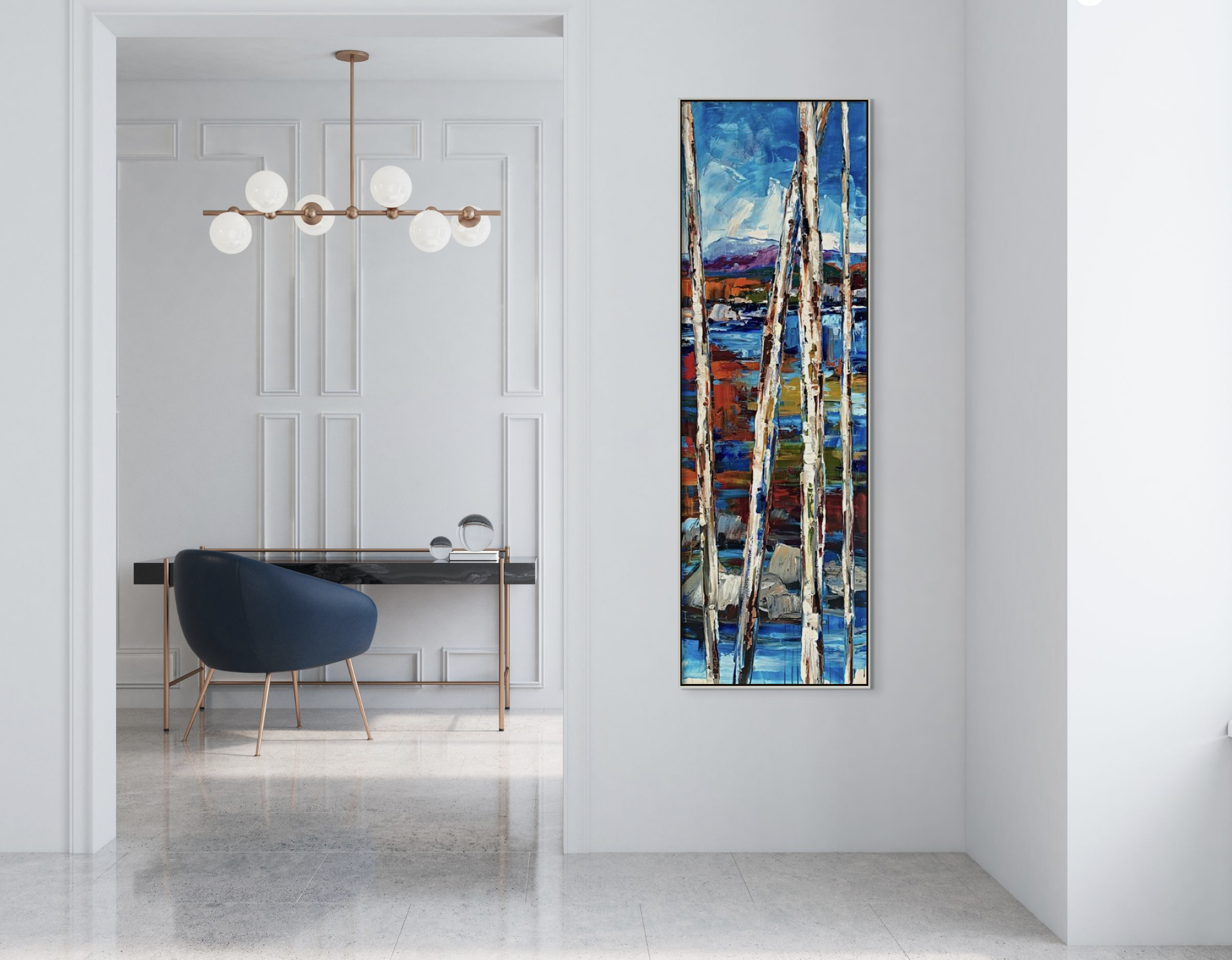 The Notable Exception, original oil wetland landscape painting by Canadian artist Kimberly Kiel at Effusion Art Gallery in Invermere BC.