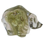 One of a kind blown glass grizzly bear sculpture by Hayden MacRae at Effusion Art Gallery in Invermere, BC