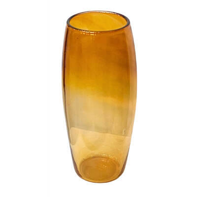 One of a kind yellow blown glass vase by Hayden MacRae at Effusion Art Gallery in Invermere, BC