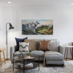 Forged in Eternity, original alcohol ink local mountain landscape painting of Mount Nelson by Paulina Tokarski at Effusion Art Gallery in Invermere, BC.