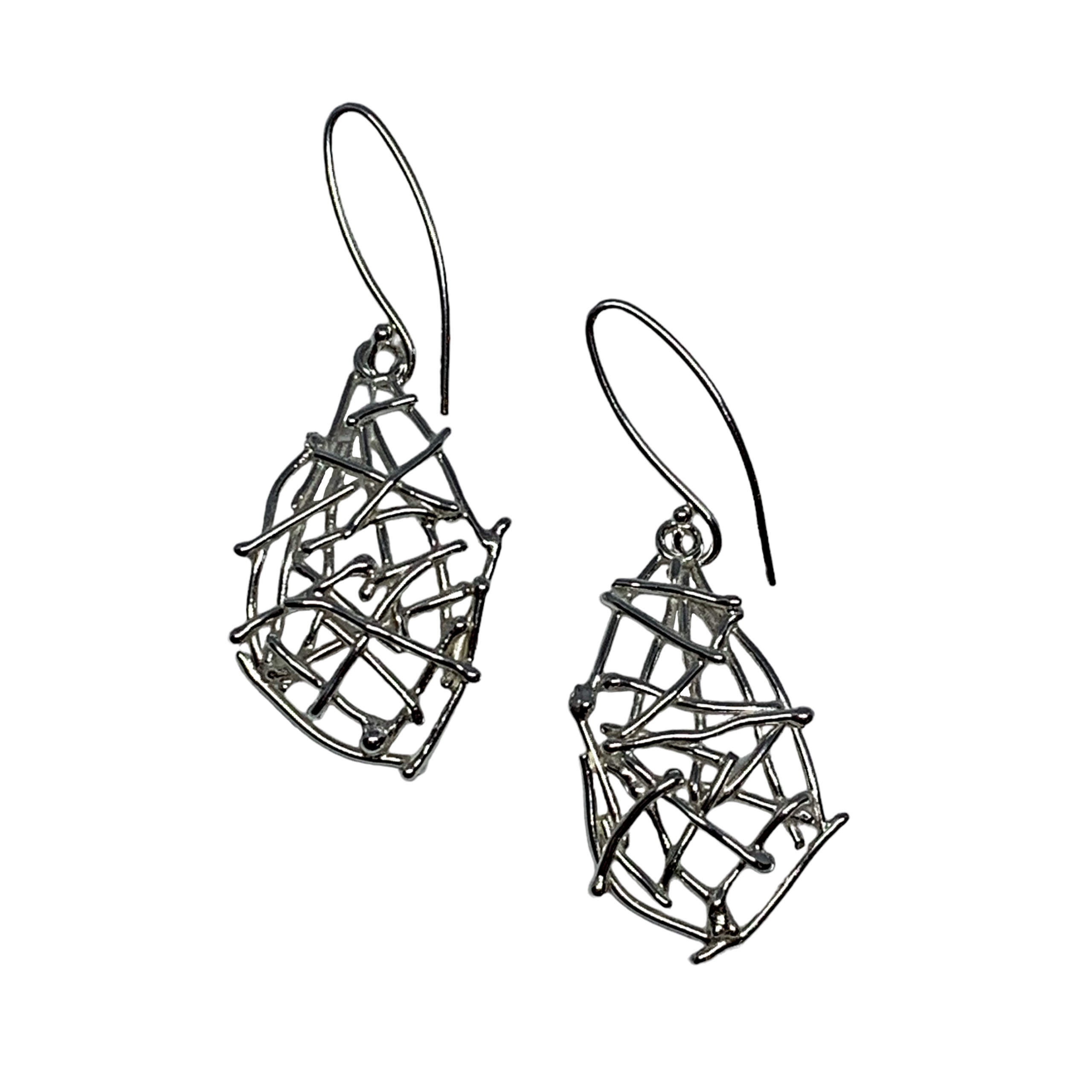 Handmade silver earrings by A&R Jewellery at Effusion Art Gallery in Invermere, BC.