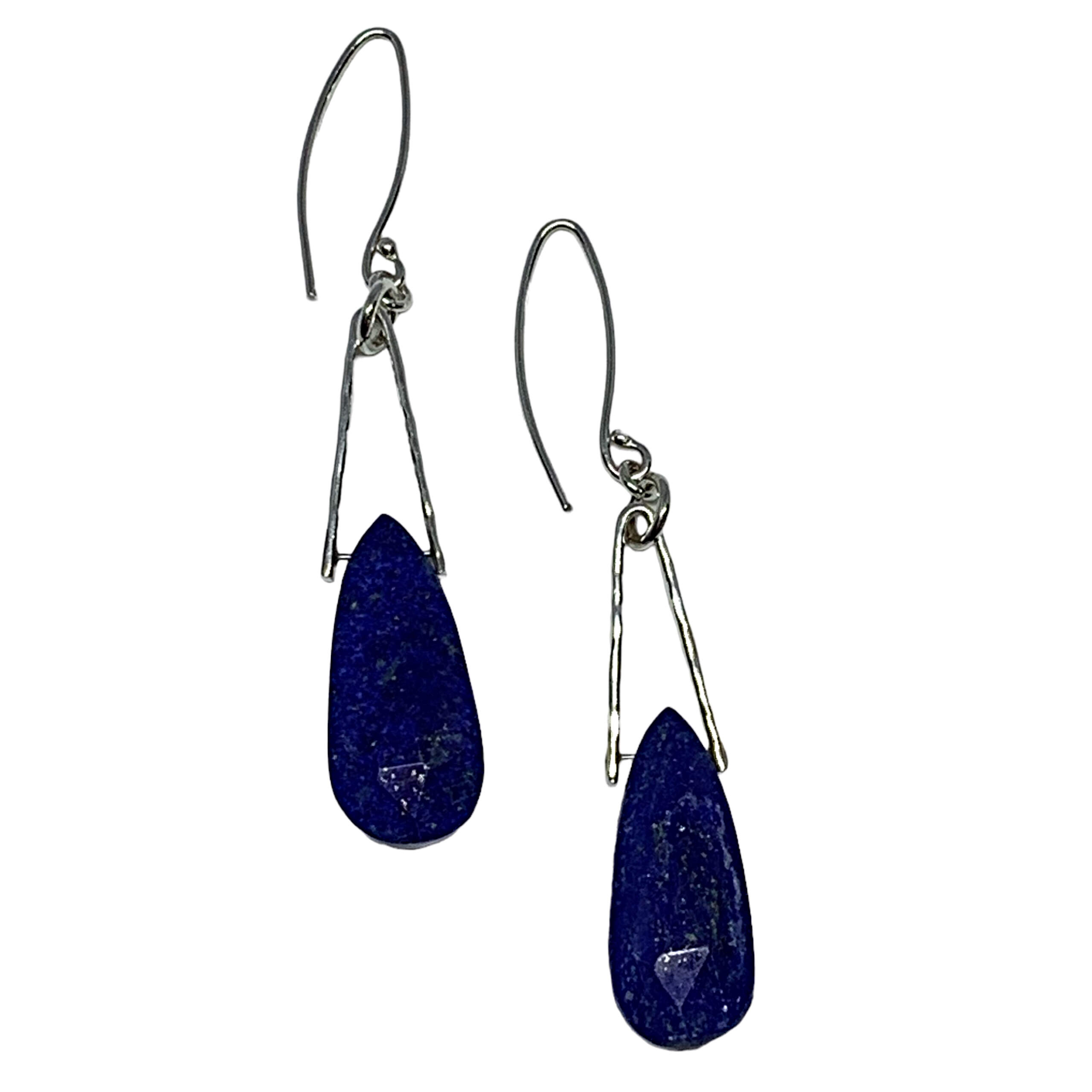 Handmade silver + lapis earrings by A&R Jewellery at Effusion Art Gallery in Invermere, BC.