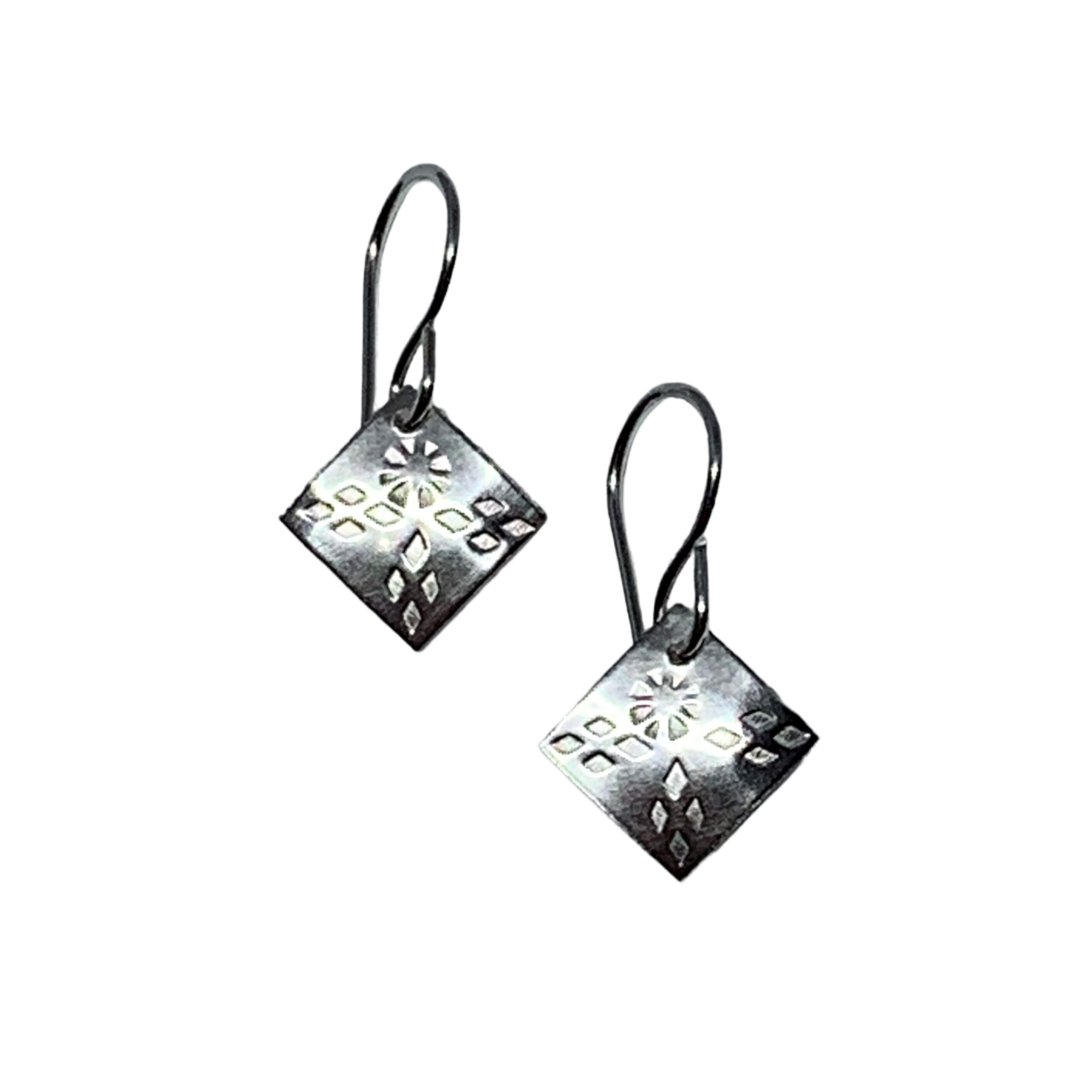 Handmade silver earrings by A&R Jewellery at Effusion Art Gallery in Invermere, BC.