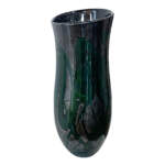 Ancient Shimmer, green and black blown glass vase by Hayden MacRae at Effusion Art Gallery in Invermere, BC
