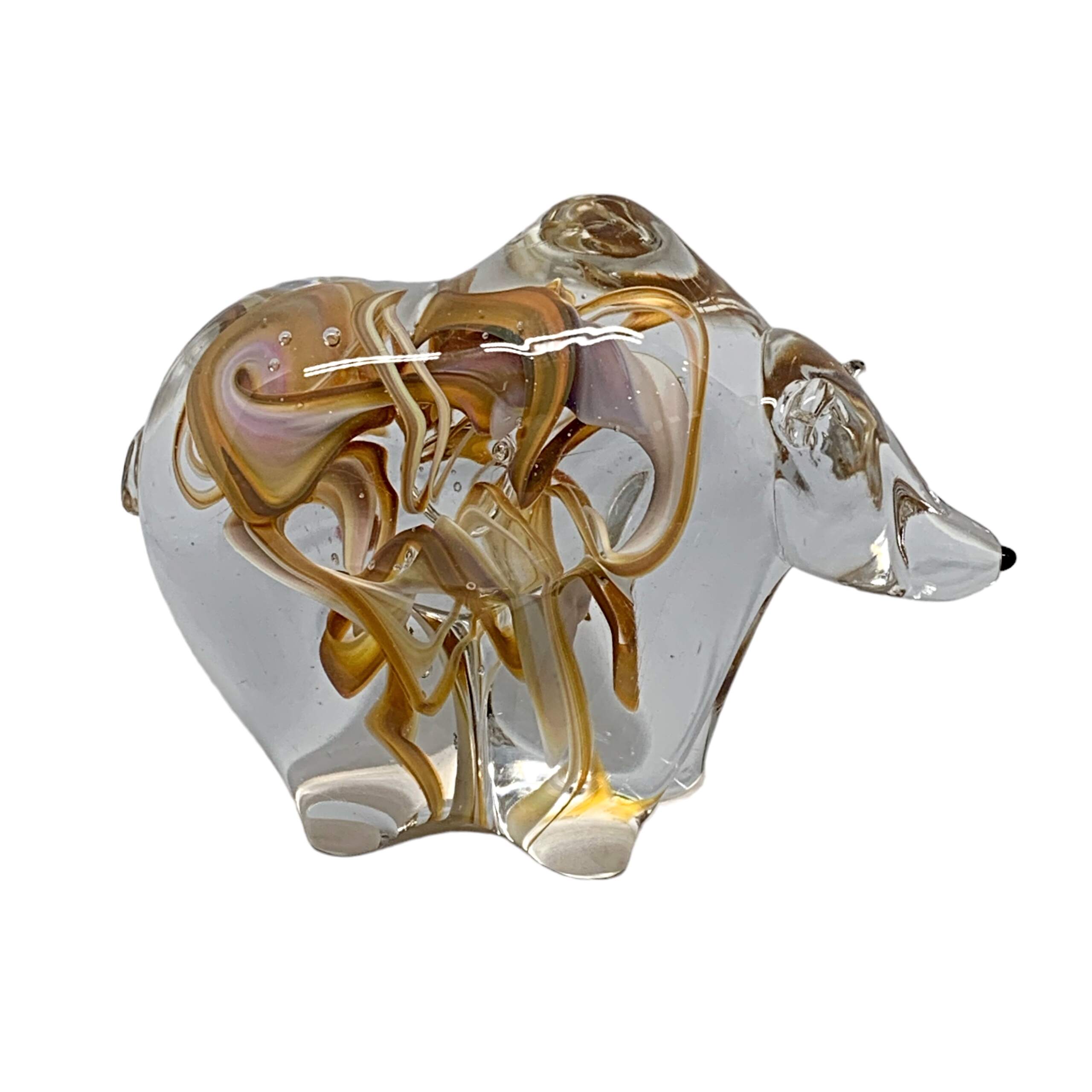 Galaxy Bear 3, blown glass bear by Hayden MacRae at Effusion Art Gallery in Invermere, BC