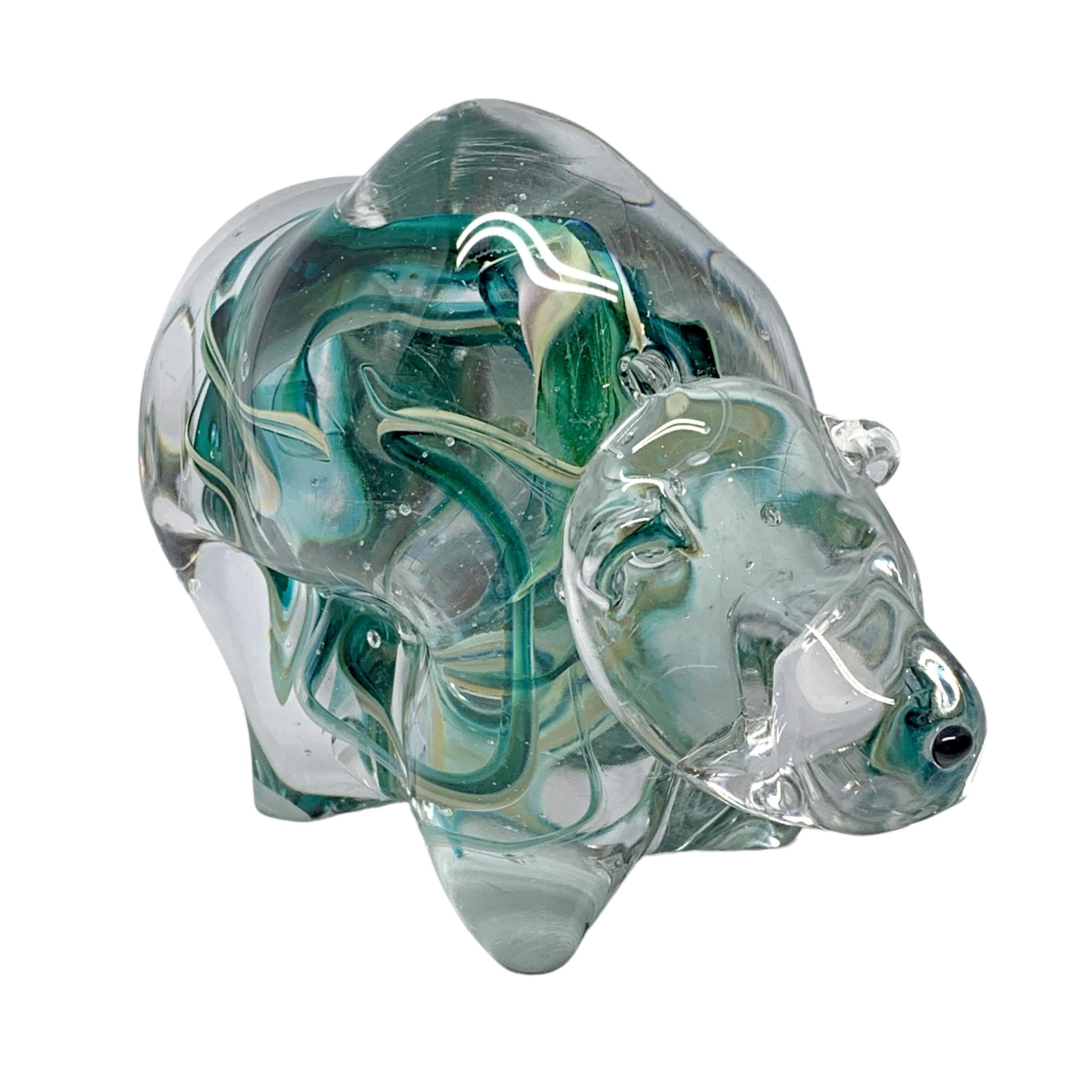Galaxy Bear 7, blown glass bear by Hayden MacRae at Effusion Art Gallery in Invermere, BC