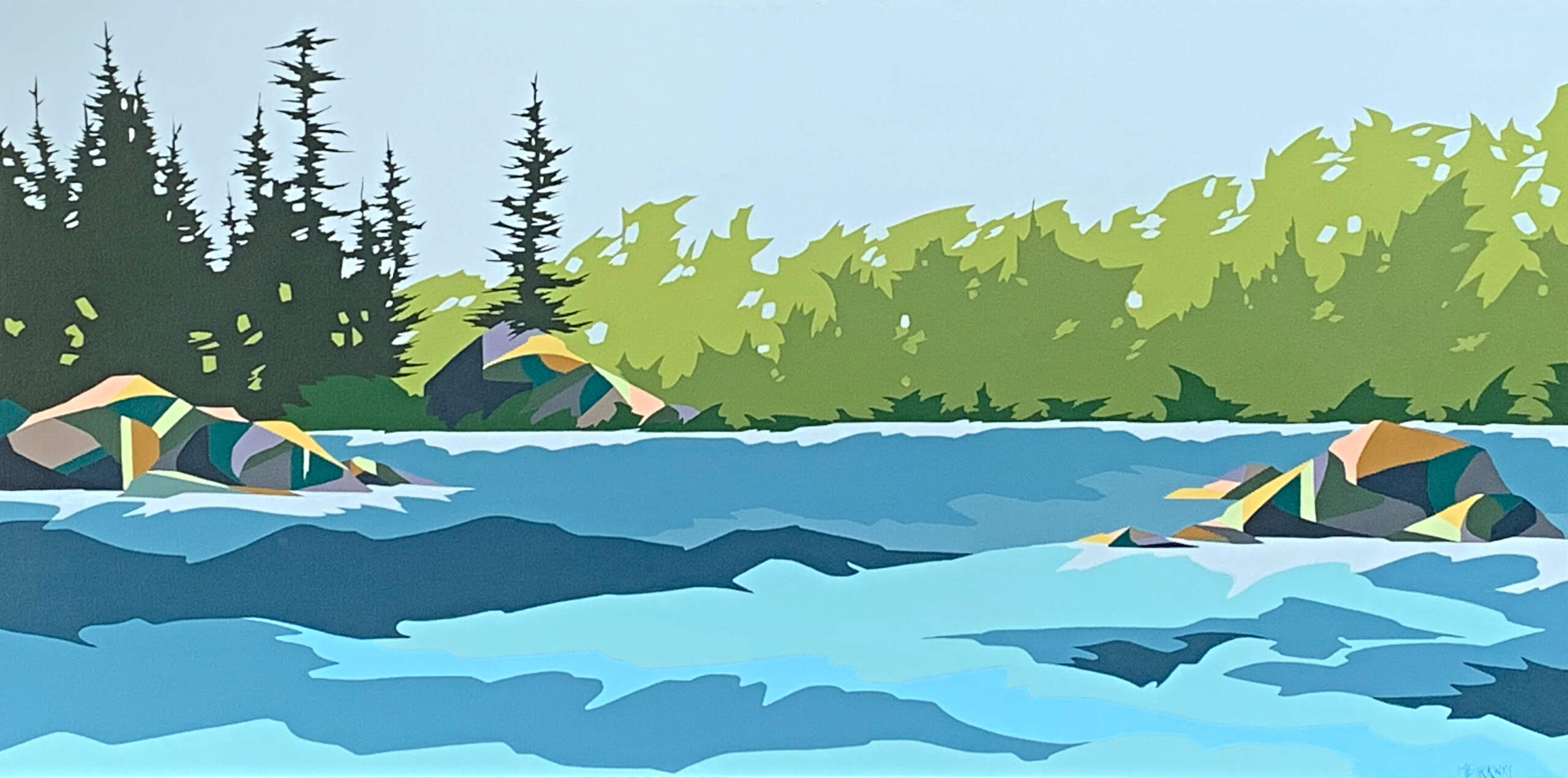 Tidewinder 2, original acrylic landscape painting by Canadian artist Michelle Barkway at Effusion Art Gallery in Invermere, BC.