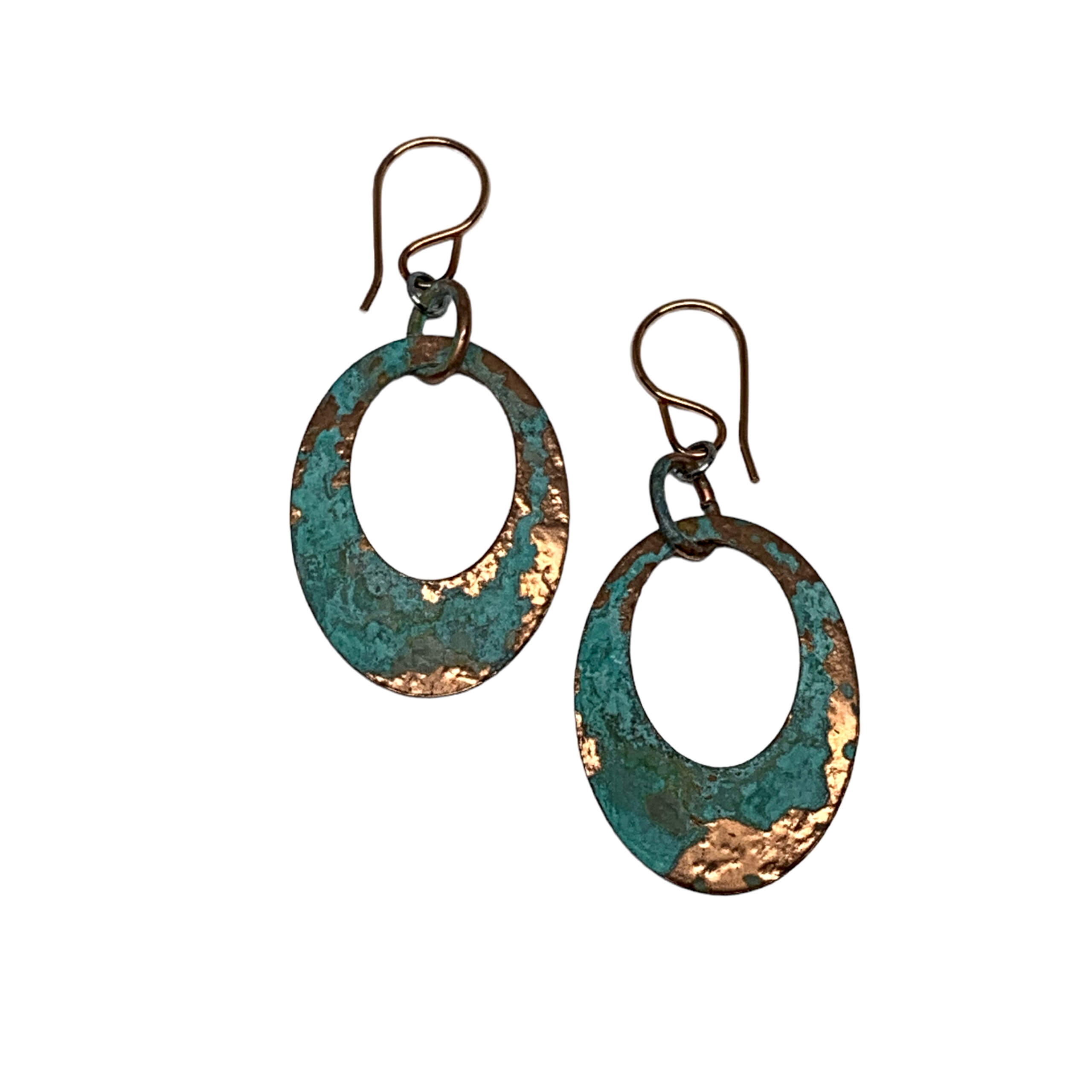 Handmade copper earrings by A&R Jewellery at Effusion Art Gallery in Invermere, BC.
