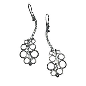 Handmade silver earrings by A&R Jewellery at Effusion Art Gallery in Invermere, BC.