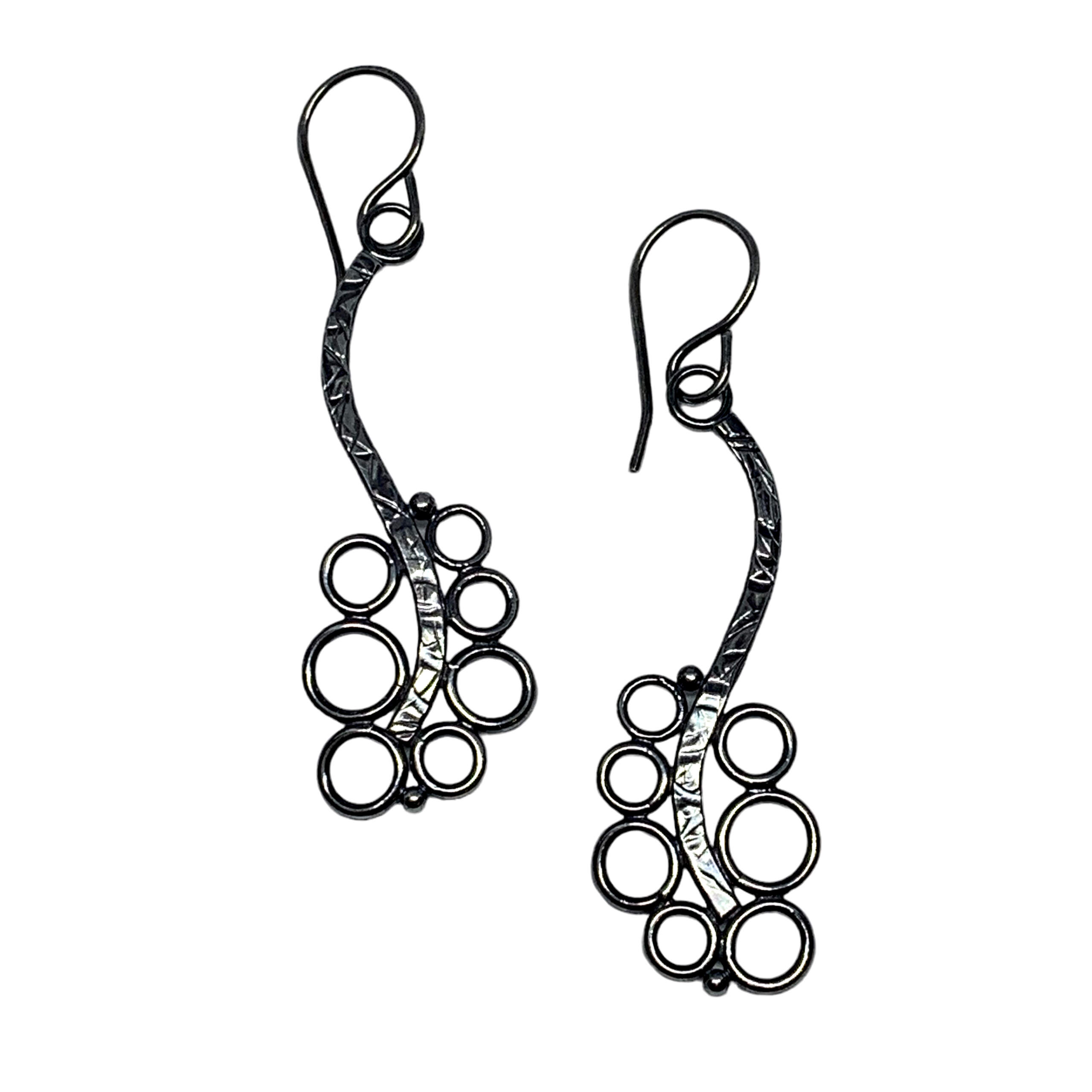Handmade silver earrings by A&R Jewellery at Effusion Art Gallery in Invermere, BC.