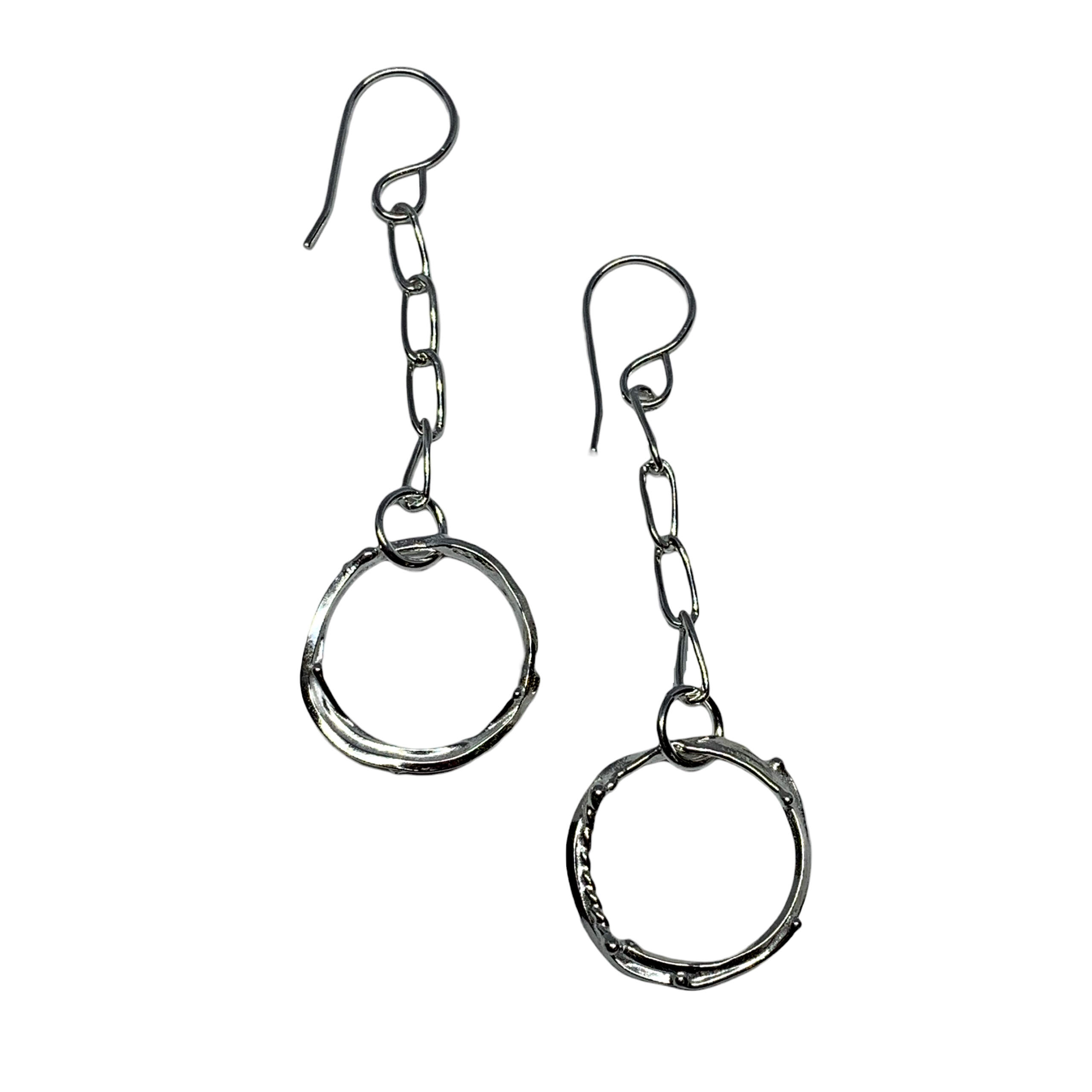 Handmade silver earrings by A&R Jewellery at Effusion Art Gallery in Invermere, BC.