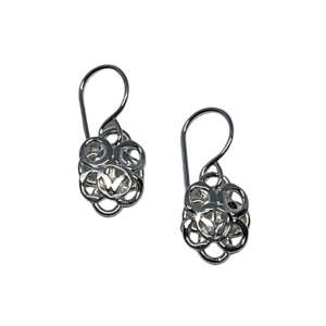 Handmade silver earrings by A&R Jewellery at Effusion Art Gallery in Invermere, BC.